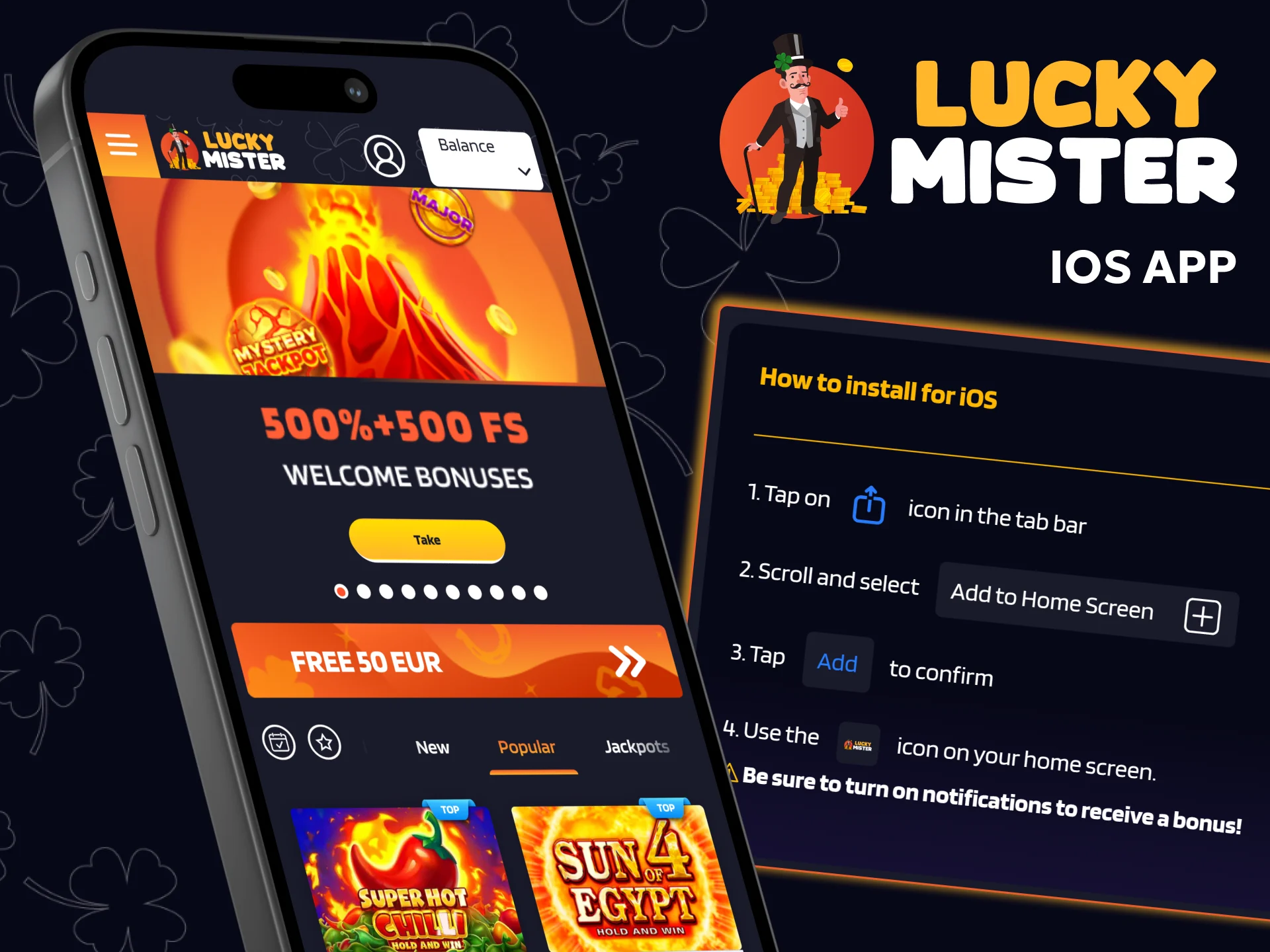 Public Lucky Mister interface relevant to mobile access